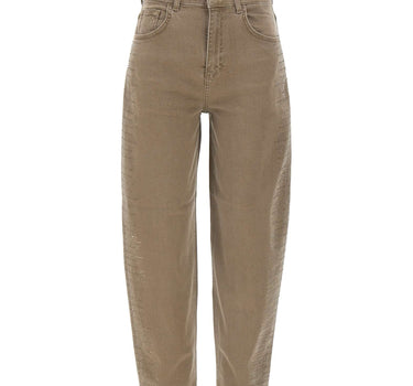 LIU-JO Jeans balloon con strass BROWN Donna 