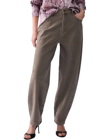 LIU-JO Jeans balloon con strass BROWN Donna 