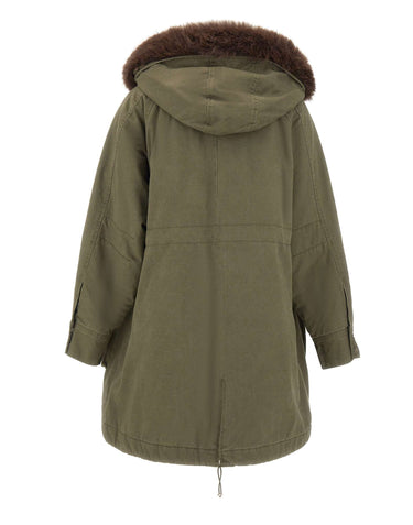 LIU-JO Parka in cotone con inserti in ecopelliccia GREEN Donna 