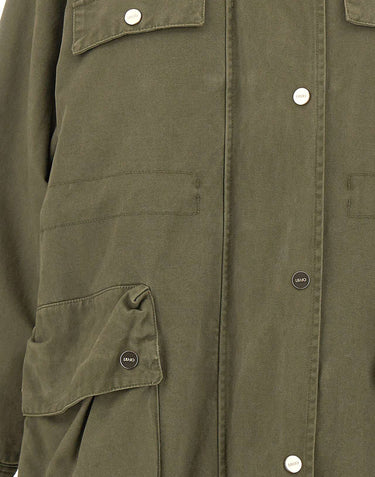 LIU-JO Parka in cotone con inserti in ecopelliccia GREEN Donna 
