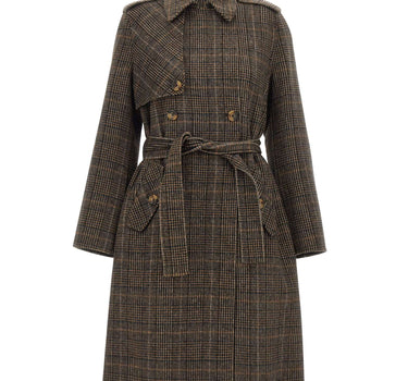 LIU-JO Cappotto in lana principe di Galles BROWN Donna 
