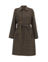LIU-JO Cappotto in lana principe di Galles BROWN Donna 