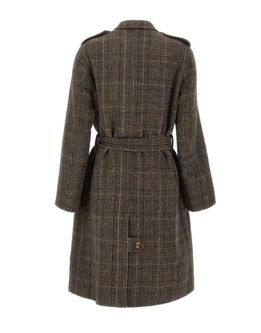 LIU-JO Cappotto in lana principe di Galles BROWN Donna 