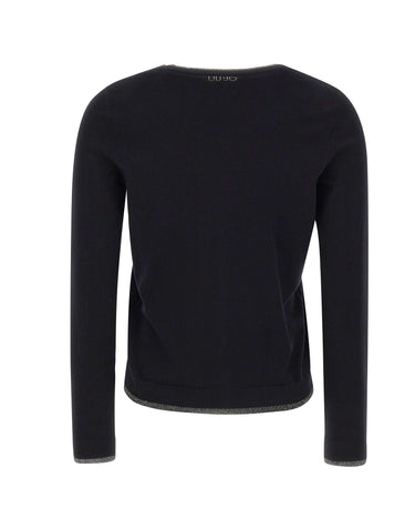 LIU-JO Cardigan con profili in lurex BLACK Donna 