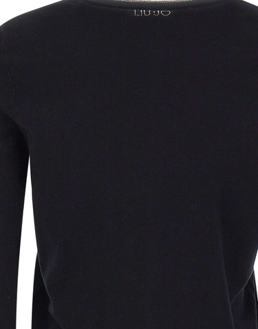 LIU-JO Cardigan con profili in lurex BLACK Donna 