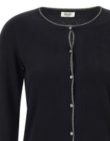 LIU-JO Cardigan con profili in lurex BLACK Donna 