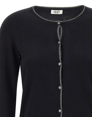 LIU-JO Cardigan con profili in lurex BLACK Donna 