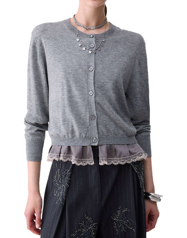 LIU-JO Cardigan con dettaglio lingerie GREY Donna 