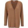 LIU-JO Cardigan con scollo a V e profili in lurex BROWN Donna 
