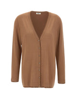 LIU-JO Cardigan con scollo a V e profili in lurex BROWN Donna 