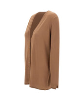 LIU-JO Cardigan con scollo a V e profili in lurex BROWN Donna 