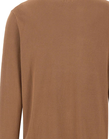 LIU-JO Cardigan con scollo a V e profili in lurex BROWN Donna 