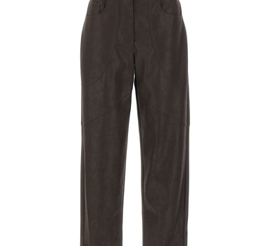 LIU-JO Pantaloni baggy in tessuto spalmato BROWN Donna 