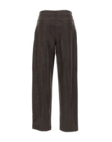 LIU-JO Pantaloni baggy in tessuto spalmato BROWN Donna 