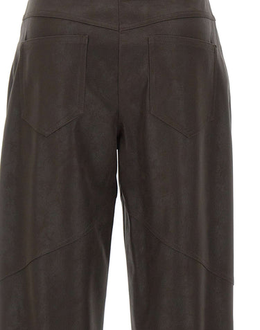 LIU-JO Pantaloni baggy in tessuto spalmato BROWN Donna 