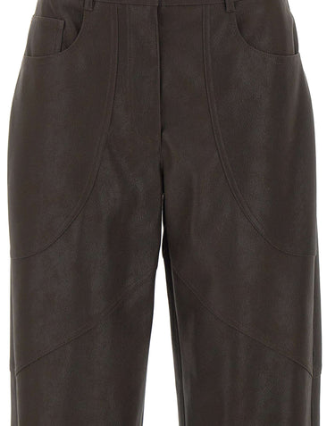 LIU-JO Pantaloni baggy in tessuto spalmato BROWN Donna 
