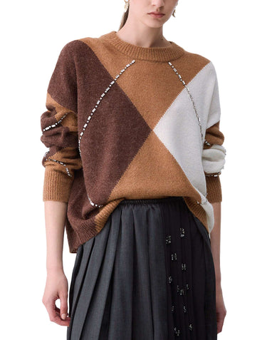 LIU-JO Maglia con ricami gioiello MULTICOLOR Donna 