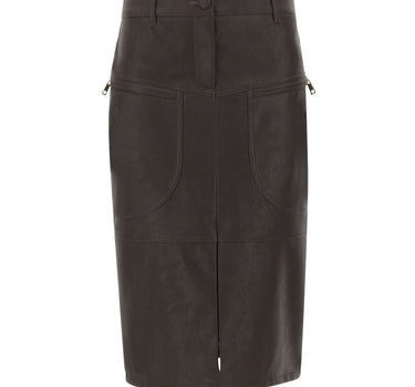 LIU-JO Gonna midi in tessuto spalmato BROWN Donna 