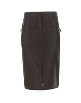 LIU-JO Gonna midi in tessuto spalmato BROWN Donna 