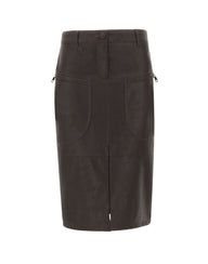 LIU-JO Gonna midi in tessuto spalmato BROWN Donna 
