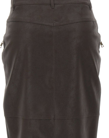 LIU-JO Gonna midi in tessuto spalmato BROWN Donna 