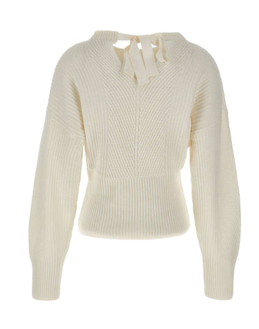 LIU-JO Maglia con fiocco WHITE Donna 