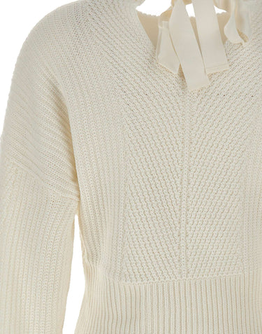 LIU-JO Maglia con fiocco WHITE Donna 