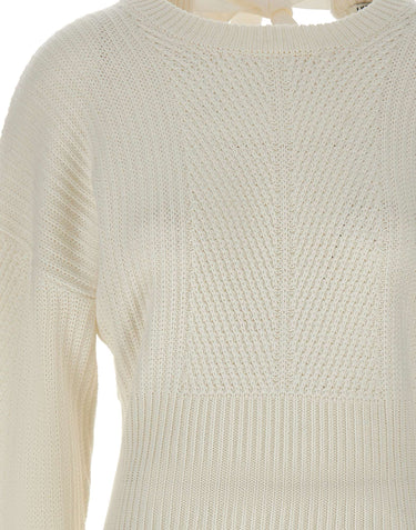 LIU-JO Maglia con fiocco WHITE Donna 