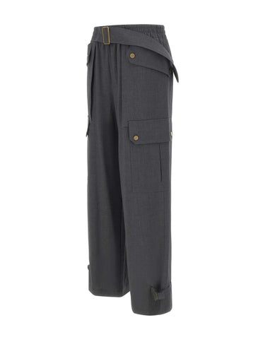 LIU-JO Pantaloni cargo in flanella GREY Donna 