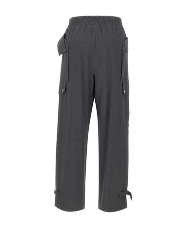 LIU-JO Pantaloni cargo in flanella GREY Donna 