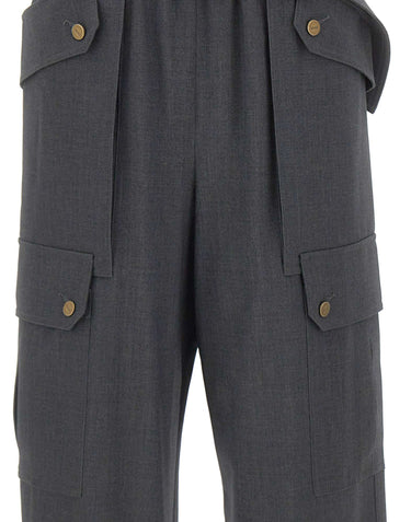 LIU-JO Pantaloni cargo in flanella GREY Donna 