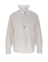 LIU-JO Blusa in popeline con rouches WHITE Donna 