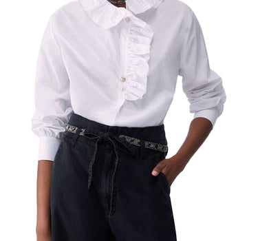 LIU-JO Blusa in popeline con rouches WHITE Donna 