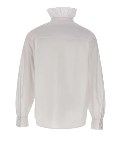 LIU-JO Blusa in popeline con rouches WHITE Donna 