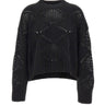 LIU-JO Maglia con trafortature e strass BLACK Donna 