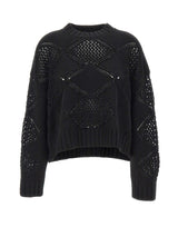 LIU-JO Maglia con trafortature e strass BLACK Donna 