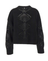 LIU-JO Maglia con trafortature e strass BLACK Donna 