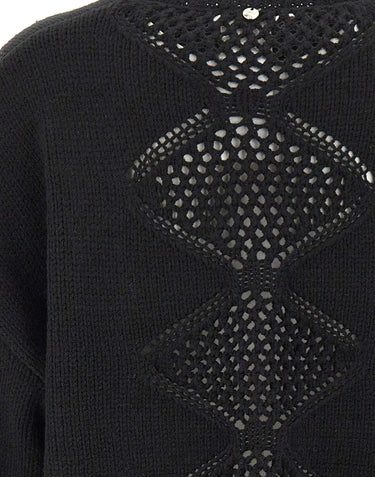 LIU-JO Maglia con trafortature e strass BLACK Donna 