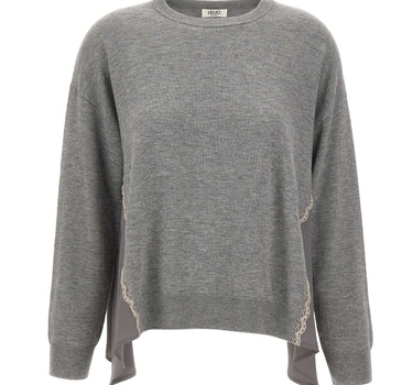 LIU-JO Maglia con inserti in raso GREY Donna 