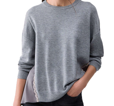 LIU-JO Maglia con inserti in raso GREY Donna 