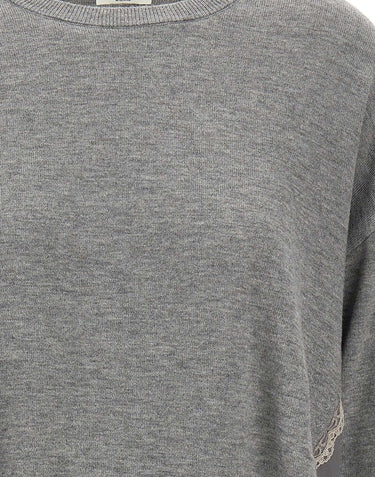 LIU-JO Maglia con inserti in raso GREY Donna 