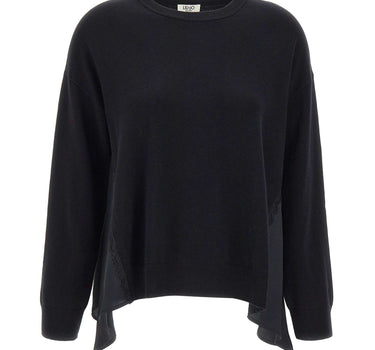 LIU-JO Maglia con inserti in raso BLACK Donna 
