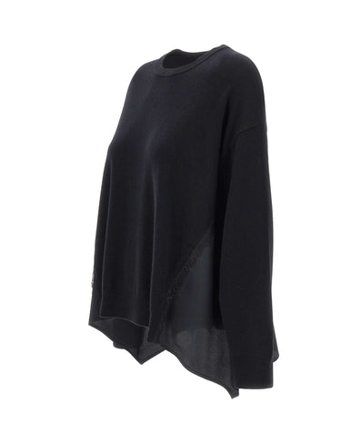 LIU-JO Maglia con inserti in raso BLACK Donna 