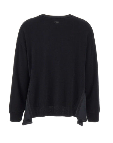 LIU-JO Maglia con inserti in raso BLACK Donna 