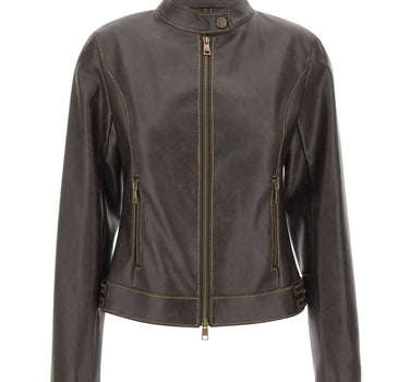 LIU-JO Giacca biker in tessuto spalmato BROWN Donna 