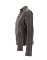 LIU-JO Giacca biker in tessuto spalmato BROWN Donna 