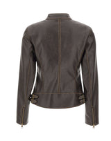 LIU-JO Giacca biker in tessuto spalmato BROWN Donna 
