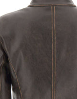LIU-JO Giacca biker in tessuto spalmato BROWN Donna 