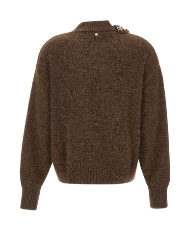 LIU-JO Maglione con dettaglio gioiello BROWN Donna 