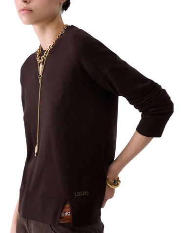 LIU-JO Maglia in misto lana BROWN Donna 